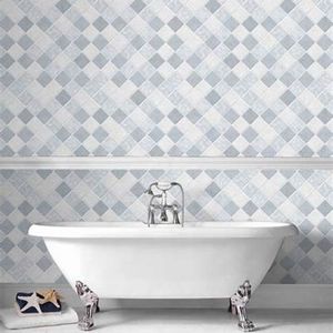 Contour Graham & Brown Horizon Blue Tile Wallpaper